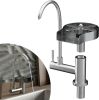 Water Filter Faucet with Glass Rinser for Kitchen Sink, 2-in-1 Stainless Steel Sink Water Filter Faucet and Automatic Cup Washer for Sink with 360-Deg