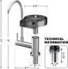Water Filter Faucet with Glass Rinser for Kitchen Sink, 2-in-1 Stainless Steel Sink Water Filter Faucet and Automatic Cup Washer for Sink with 360-Deg
