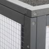 Spacious wooden cat cage with waterproof roof with adjustable pedals suitable - gray